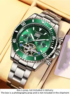 Luxury Men's Mechanical Watch with Automatic Movement, Multifunctional Hollow Design, Analog Watches, Stylish Business Watch for Parties & Daily Wear, Perfect Birthday Gift for Any Occasion