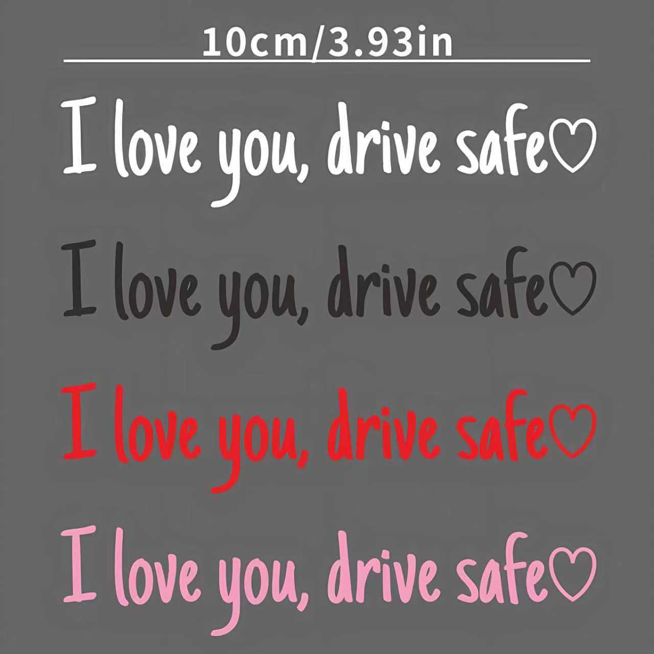 Vinyl Decal for car,12 Counts Set I Love You Drive Safe Car Mirror Decal,Car Rearview Mirror Sticker,Universal Car Accessory.
