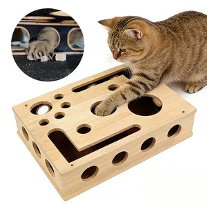 Fear-Free Cat Nail File & Scratching Post Alternative Stress-Free Cat Nail Grinder Alternative for Indoor Cats Durable Oak Wood Enrichment Box for Paws & Nails No Clipping cat  toys
