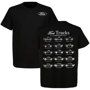 Vintage Ford F Series Evolution T-Shirt Vintage Ford Trucks Men's Cotton Short Sleeve Car Graphic Tee Casual Menswear Ford Lover