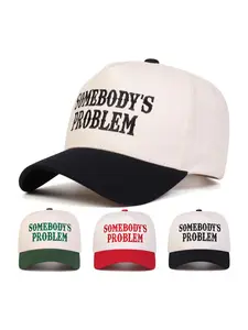 Unisex Somebody's Problem Five-Sided Baseball Cap, Adjustable Sun Protection Casual Hat, Suitable for Spring & Fall Travel Beach Vacation, Adjustable Caps
