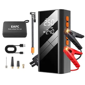 Four-In-One Wireless Air Pump with LED Light, High Pressure Motorcycle Tire Inflator, Vehicle Tire Inflator, 12V Portable Car Battery Starter, Emergency Sos Lamp, Digital Tire Inflator