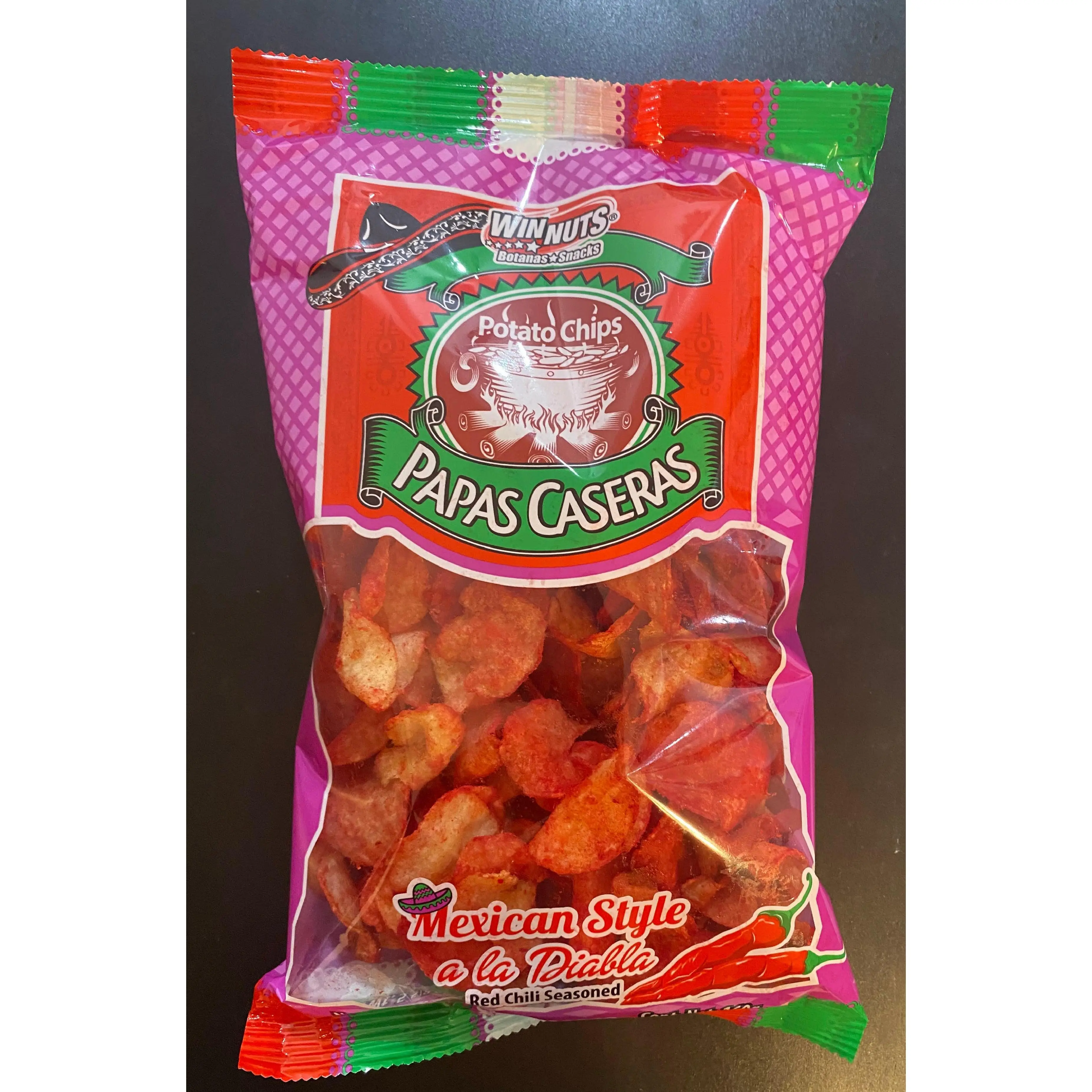 Win Nuts Papas Caseras Mexican Style a  la Diabla Potato Chips