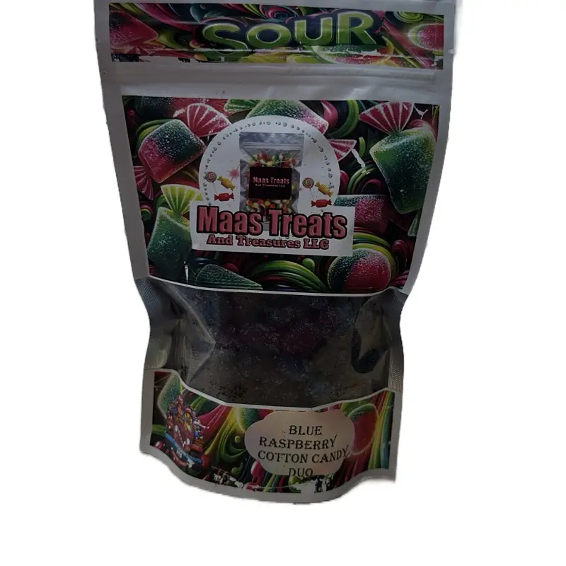 Blue razz cotton candy duo rushes Sweet 8 oz 1 and 1.5 lbs