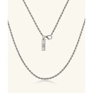 24K White Gold Rope Chain - 2mm