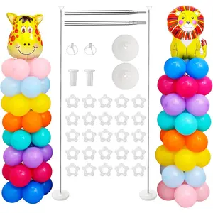 Balloon Stand Kit Set of 2, 7FT Balloon Column Kit for with Telescopic Pillar for Halloween Thanksgiving Day New Years 2025 Gender Reveal Decorations