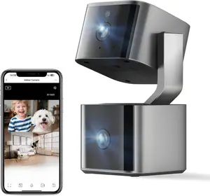 Dual Lens Security Camera Indoor 5G/2.4G WiFi, 4MP Pet Camera with Pan Tilt for Home, Baby Monitor, AI Tracking, Color Night Vision, 2-Way Talk, No Dead Zone, 355° View, Alexa/Google