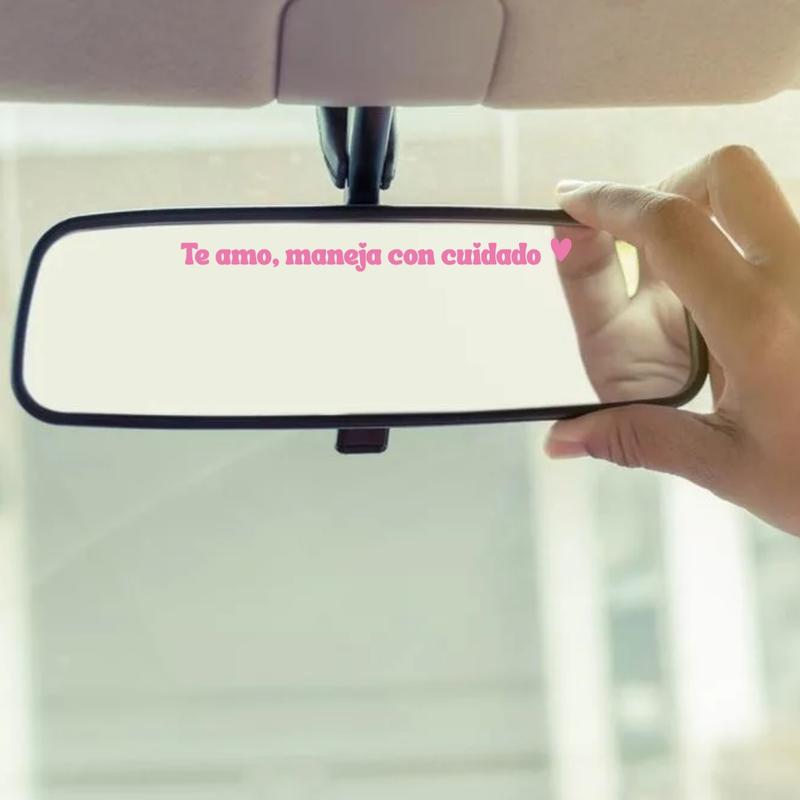 4PACK Te Amo Maneja Con Cuidado Car Decal for Rearview Mirror & Windshield Simple Design for Safe Driving Ideal for Drivers & Car Enthusiasts Vehicle Exterior Decoration Sticker