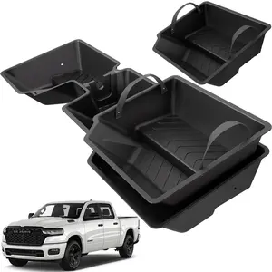 Under Seat Storage Compatible with 2019-2026 Dodge Ram 1500 Crew Cab New Body Style (Not for Classic), Upgraded Rear Underseat Organizer Cargo Box