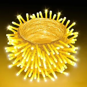 VEVOR LED Christmas String Lights, 200 LED, 76 ft Connectable Warm White Christmas Lights Outdoor, with 8 Modes, Auto Timer, Twinkle Fairy Lighting Plug in, Waterproof for Tree Yard Patio Decoration