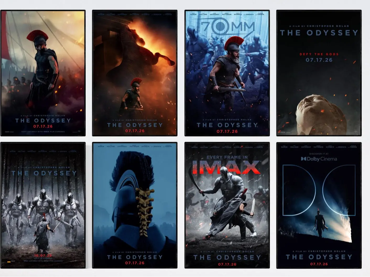 The Odyssey Movie Poster Collection, Christopher Nolan Matt Damon Zendaya Odysseus Wall Art Print, Movie Decor Poster, Unframed Paper Poster (Frame Not Included)