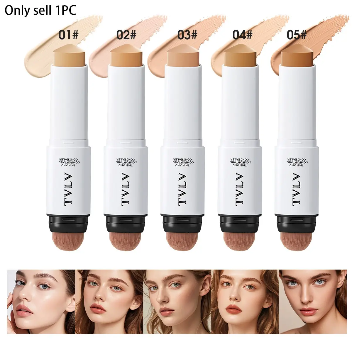 Thin and Comfortable Concealer - Buildable Radiant Coverage, Soft Waxy Formula, Lightweight & Skin-Friendly, Natural Smooth Finish for Flawless Makeup