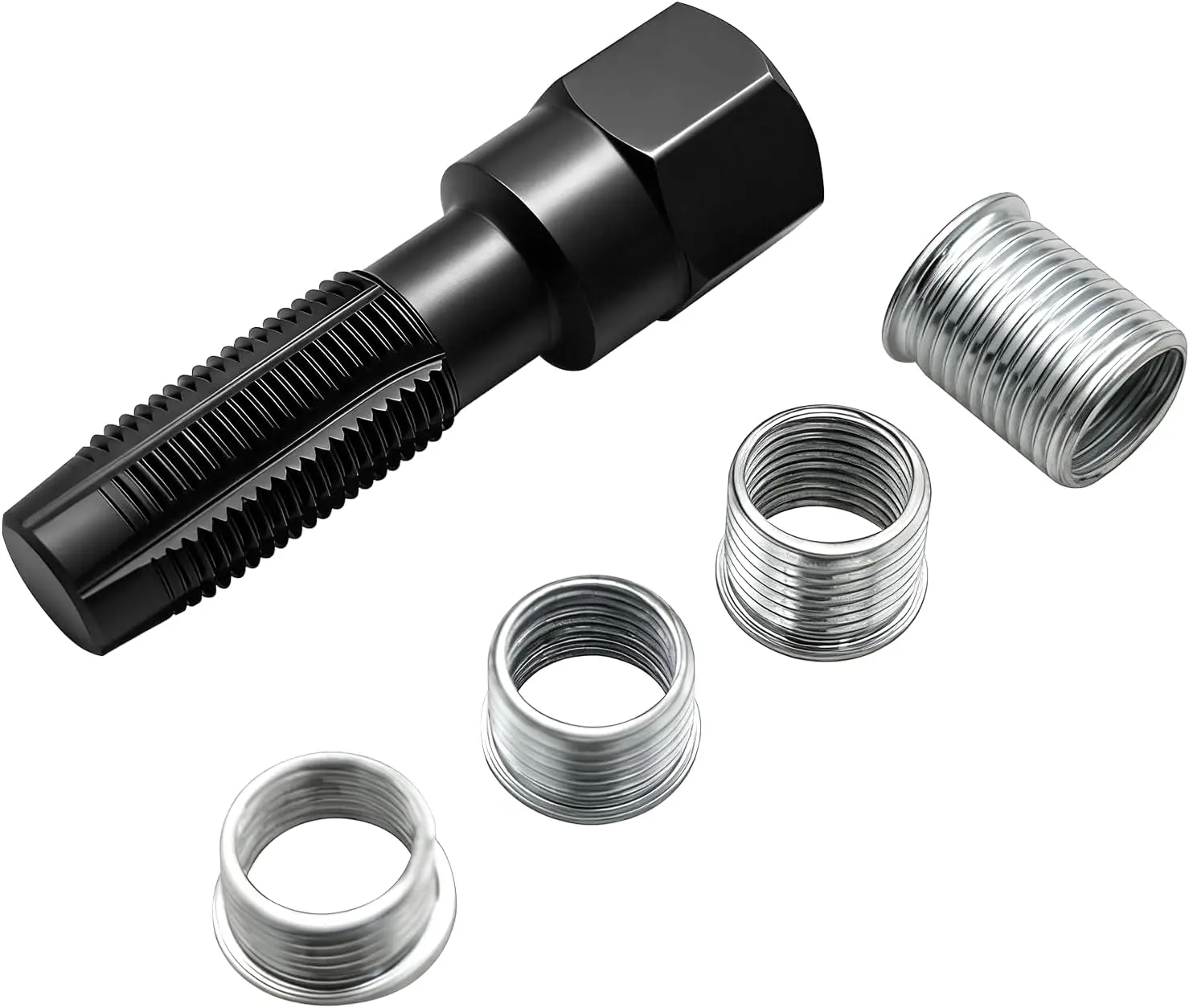 GJANSH 14mm Cylinder Head Rethreaded Kit, M14 X 1.25 Spark Plug Thread Repair Tool with 4 Premium Thread Inserts for Automotive Engine Repair, Rethreading Tool