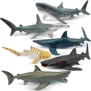 6PC Realistic Shark Figurines Set - 5-6" Ocean Animals Bath Toys, Cake Toppers, Gifts for Kids & Toddlers