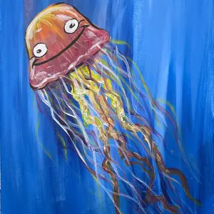 Original Art Painting by PuffPuffPaint - It's always good to be a jellyfish