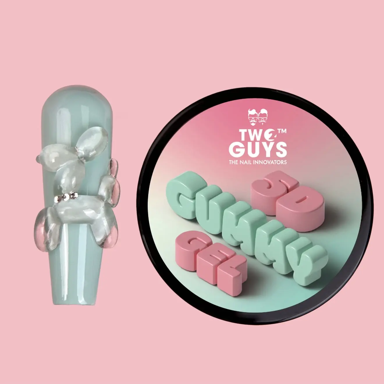 2GUYS NAIL 5D CLEAR GUMMY GEL - NON-TACKY (15 ML)