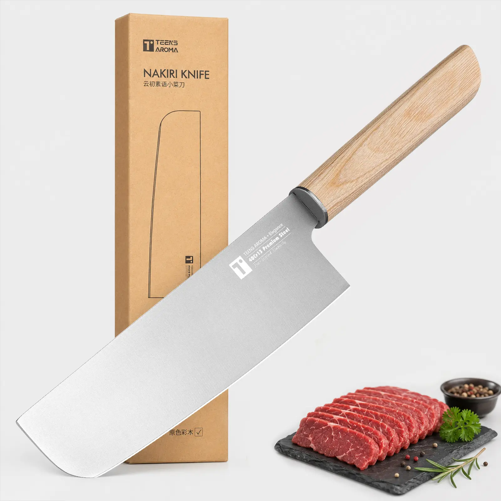 anti-slip ergonomic wooden handle for meat, fruit, kitchen BBQ, real cooking, home/EDC use,premium surprise gift for father,husband or friend.stainless steel chef knife with ultra-sharp non-stick blade professional anti-stick versatile household