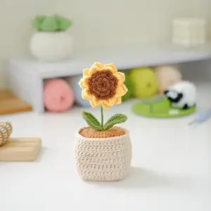 Handcrafted Sunflower Mini Pot, Perfect for Any Occasion, Thoughtful Gift, Charming Decor