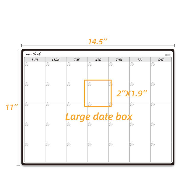 JJPRO Magnetic Monthly Calendar Whiteboard Set for Fridge-Monthly Planning Board and Two Bonus Dry Erase Grocery Board&Weekly Menu Board-Meal Planner Whiteboard/To-Do List-6 Markers