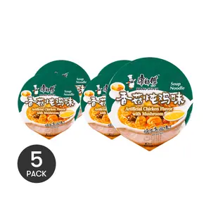 5Packs MASTER KONG Chicken & Mushroom Noodle Soup - Instant Noodles, 3.66oz/Pack