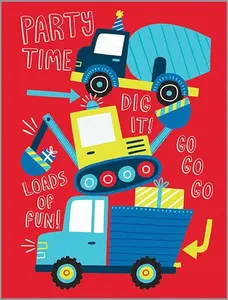GINA B DESIGNS - Birthday Card - Construction Trucks