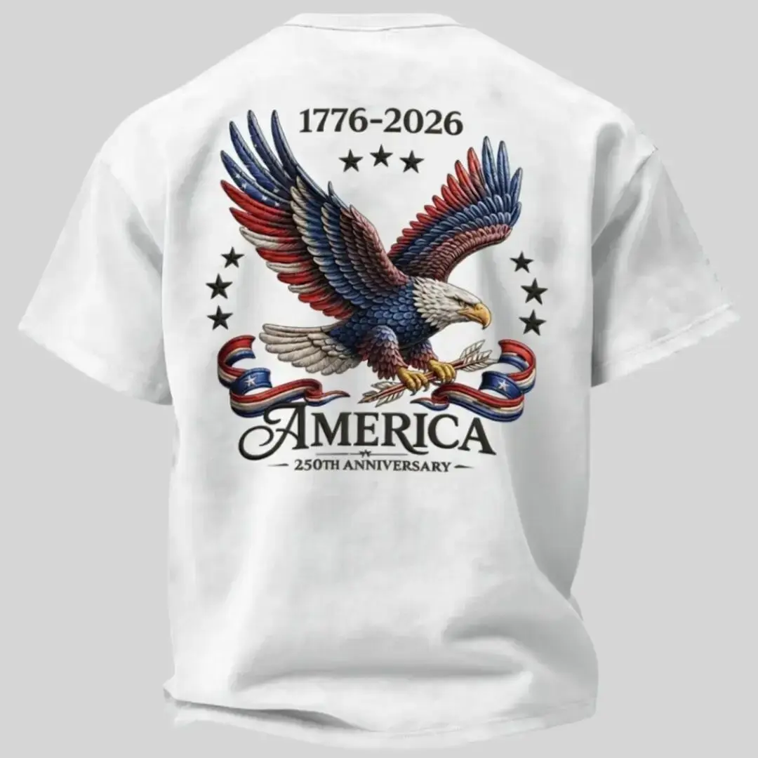 America 250th Anniversary Eagle T-Shirt, 1776–2026 USA Patriotic Graphic Tee, American Flag Bald Eagle Shirt, Fourth of July 250 Years Celebration T-Shirt, Patriotic USA Independence Day Tee zxy09