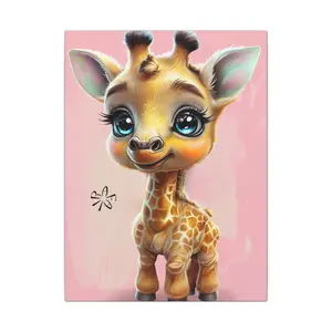 Canvas Print, giraffe kids room wall decor, Stretched Matte Canvas, Multi-Size, Nursery Art, Safari Animals Nursery, Jungle