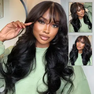 LIVE Crazy Sale! 13x4 Fluffy Loose Wave Wig with Bangs Put on and Go Glueless Wig  Limited Stock