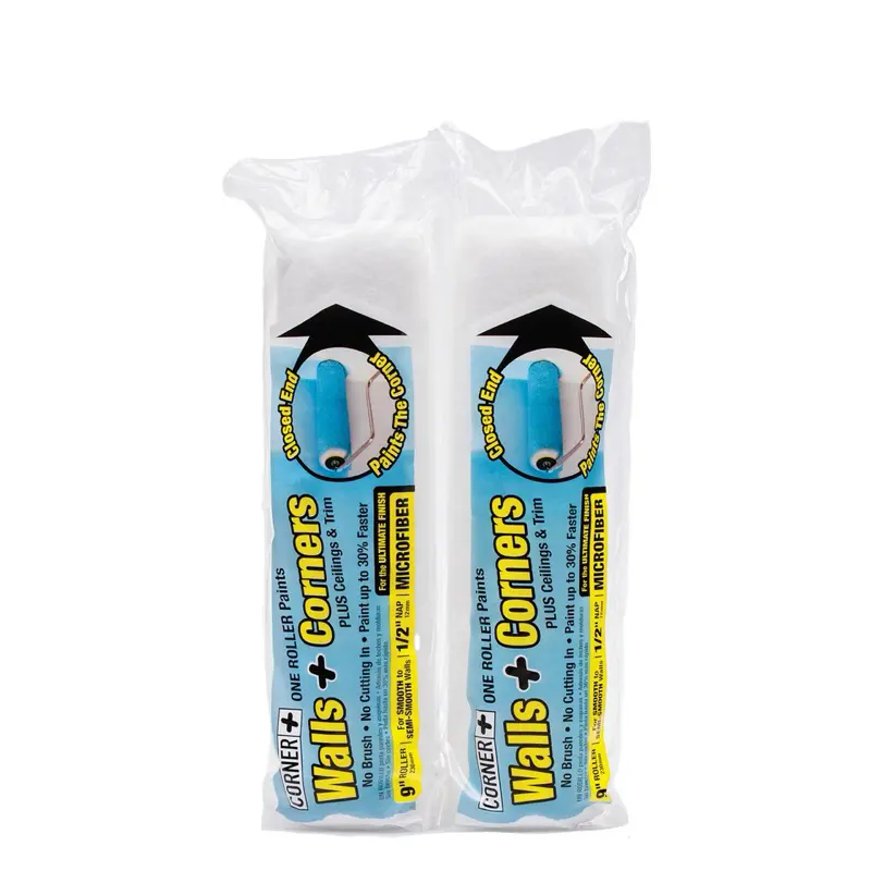 2-Pack | Corner + Roller | 9’ 1/2’ Nap Microfiber | the only roller that paints walls & corners! Great for Smooth Walls! Paint house painting fixxer upper