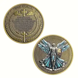 Archangel Michael Protects Us with The Challenge Coin - Psalm 91:10-11. an Inspirational Religious Collectible Coin, Comes with a Transparent Protective Case