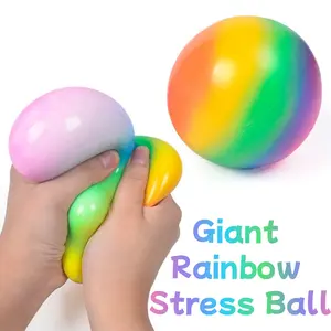 1/2/3 Counts Rainbow Flour Balls Stress Relief Fidget Toy, Colorful Squeeze and Bounce Toys, Perfect for Anxiety Relief and Fun Play