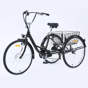 GARVEE Adult Tricycle, 7 Speed Tricycle for Adults, 26 inch 3 Wheel Bikes for Adults with Baskets, Adult Tricycles for Women Seniors Men, Three Wheel Bike for Adults, 330 lb Black