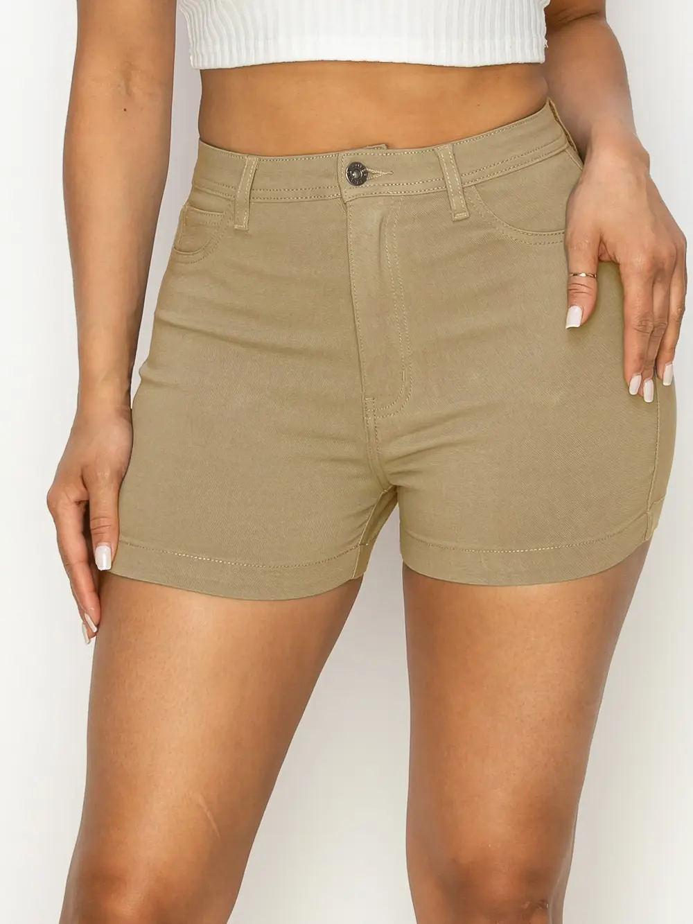 Ashley B Super Stretchy High-Waisted Mint Shorts – Sculpting Fit & All-Day Comfort Ashley B Super Stretchy High-Waisted Mint Shorts – Sculpting Fit & All-Day Comfort