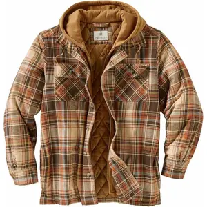 Legendary Whitetails Men's Maplewood Hooded Flannel Shirt Jacket Long Sleeve.