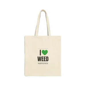 ILoveWeedPR Cotton Canvas Tote Bag
