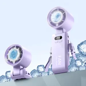 [Mother's Day Gift] 5500mAh Portable Handheld Turbo Fan, Semiconductor refrigeration Air Turbo Tech Cooling Fan, 199 Gear Wind Rechargeable Handheld Fan, Wearable Cooling Fans, Portable Mini Fan, Personal Fan, Multifunctional Fan for Outdoor Activities,