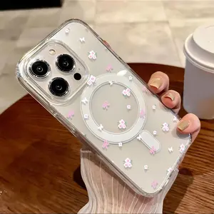 Phone Case: Transparent Magnetic Phone Case for iPhone 17 E Air Pro ProMax iPhone16 15 14 Plus 13 12 11 X XS XR Shockproof Funda Cover