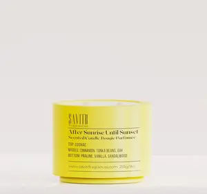 Savitr Fragrances Candle After Sunrise Until Sunset Sandalwood Scented Candle with Two Wooden Wicks