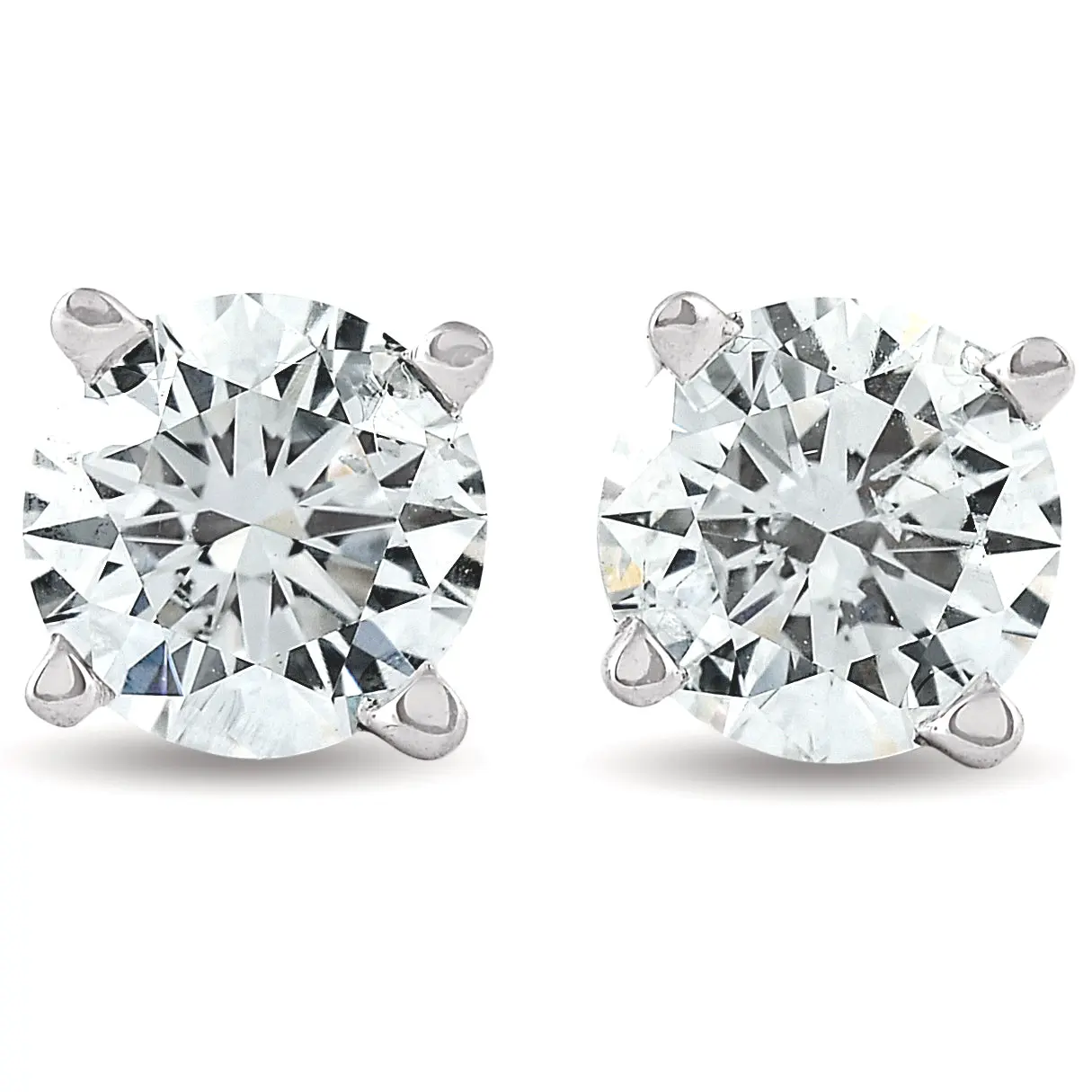 3/4 Ct Diamond Screw Back Studs 14k White Gold Lab Grown Eco Friendly