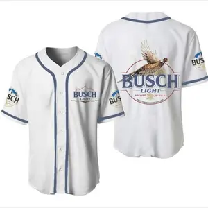 Vintage Busch Beer Lover Jersey for Men, Customizable Gift for Him, Classic Style Baseball Jersey