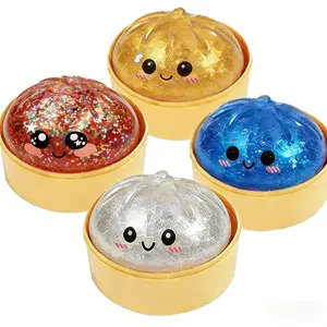Glitter Dumpling Squishy – Mystery Squeeze Toy, Sensory Fidget Dumpling, Stress Relief Decompression Dough, Comes in a Box
