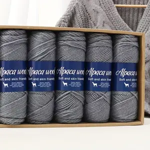 JIUWEIDIAOWANG Alpaca Wool Yarn Bundle - 95% Alpaca 5% Polyester, Multicolor Heathered Variegated and Marled Yarn Pack for Knitting and Crocheting, Warm Winter Craft Projects, Sweaters, Shawls, Hats, 100g/Ball, 5 Balls (490g Total)