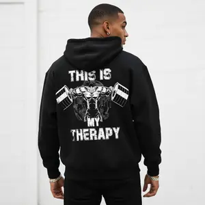 Men's athletic and motivational Graphic - Cotton Blend Black Long Sleeve Pullover Regular Fit |   Soft & Breathable Fabric, Durable Print, Everyday Comfort, Machine Washable, casual fitness gym or workout environment