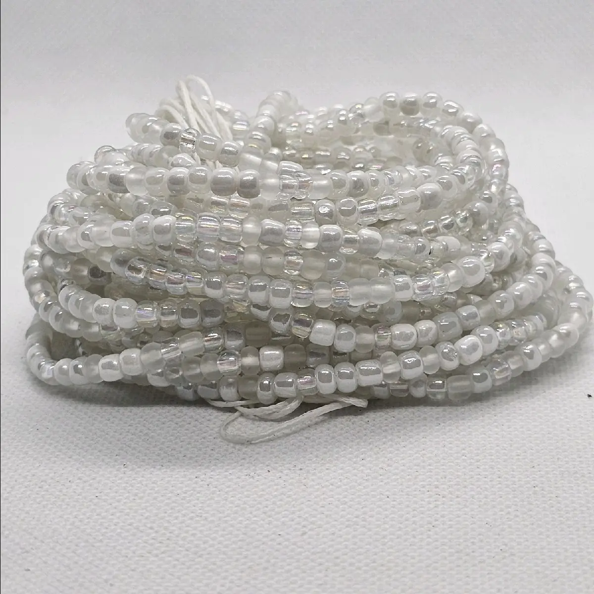 Snow Waist beads (tie-on 50 inch) Snow Waist beads (tie-on 50 inch)