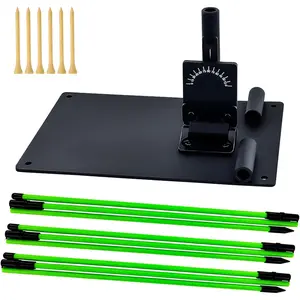 Golf Alignment Sticks and Angle Holder Set Plate Thickened metal adopts damping design Angle adjusted freely Teaching Equipment for Aiming Putting Swing Posture Correction Golf Swing