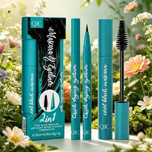 2 in 1 Mascara & Eyeliner Set Waterproof Long Lasting Black Lash Extension Liquid Liner Daily Eye Makeup Cosmetic Kit For Women Eye Beauty Essentials