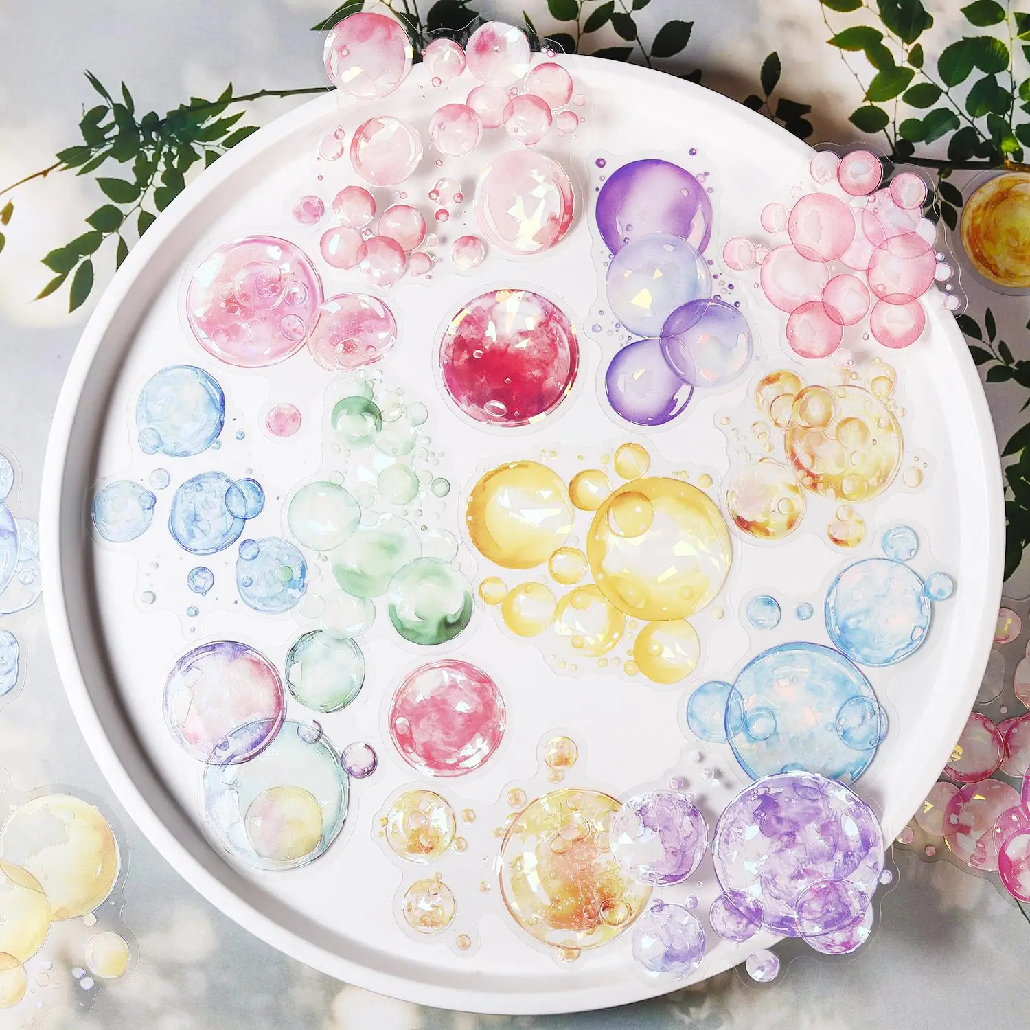 Bubble Pattern Sticker, 10pcs/pack Photo Album Scrapbook Stickers, DIY Decorative Sticker for Stationery Computer Water Bottle