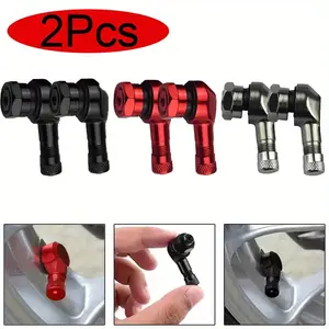 1 Pair Universal Motorcycle Wheel Tire Valves Stem Cap Air Tire Cover 90 Degree 17mm CNC Aluminum Tubeless Valve Stems