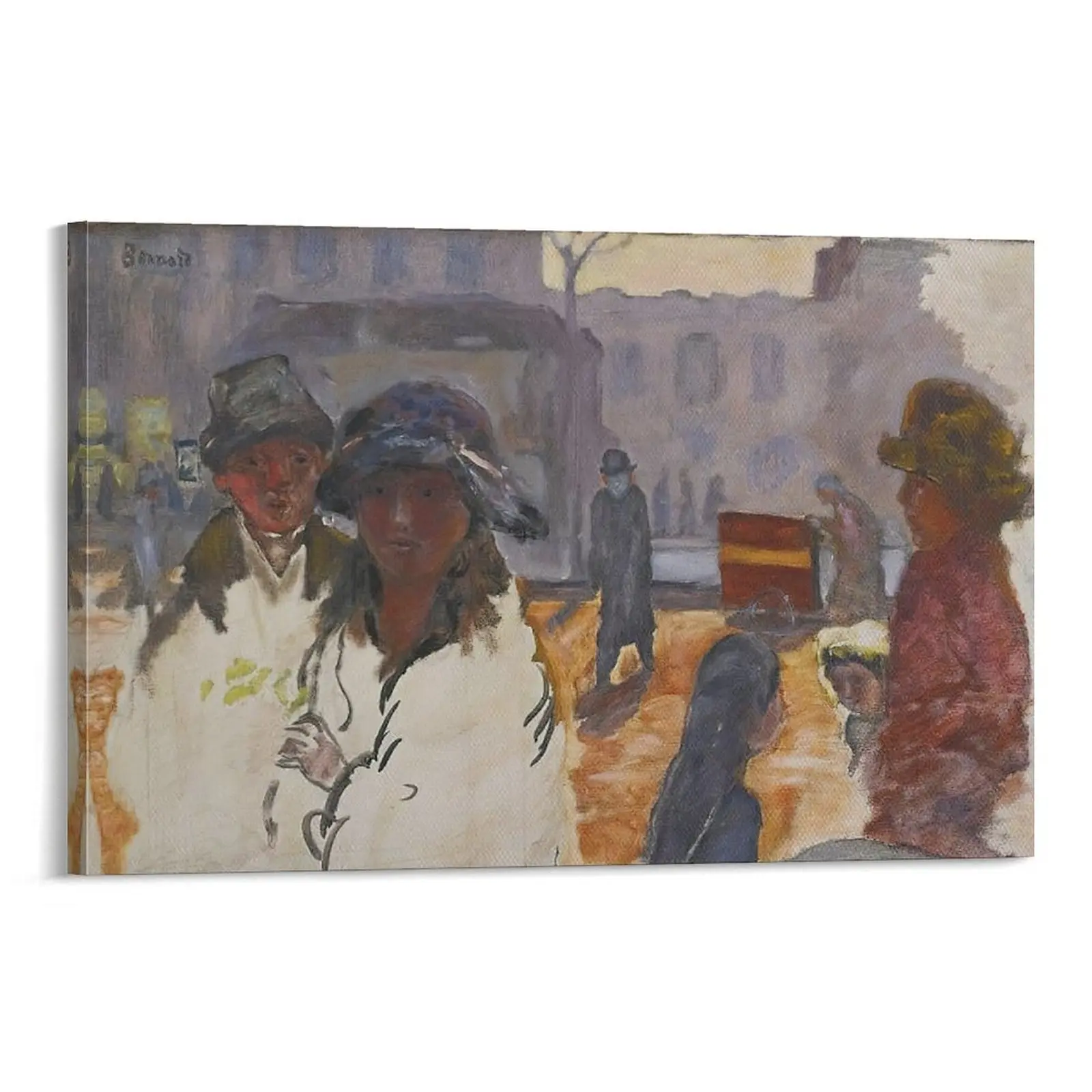 Pierre Bonnard's La Rue Orgue De Barbarie Poster, Wall Art for Bedroom. Home Decor Canvas with Hanging Picture. Canvas Poster Bedroom Decor Sports Landscape Office Room Decor Gift Frames Ornaments Artistic Decoration