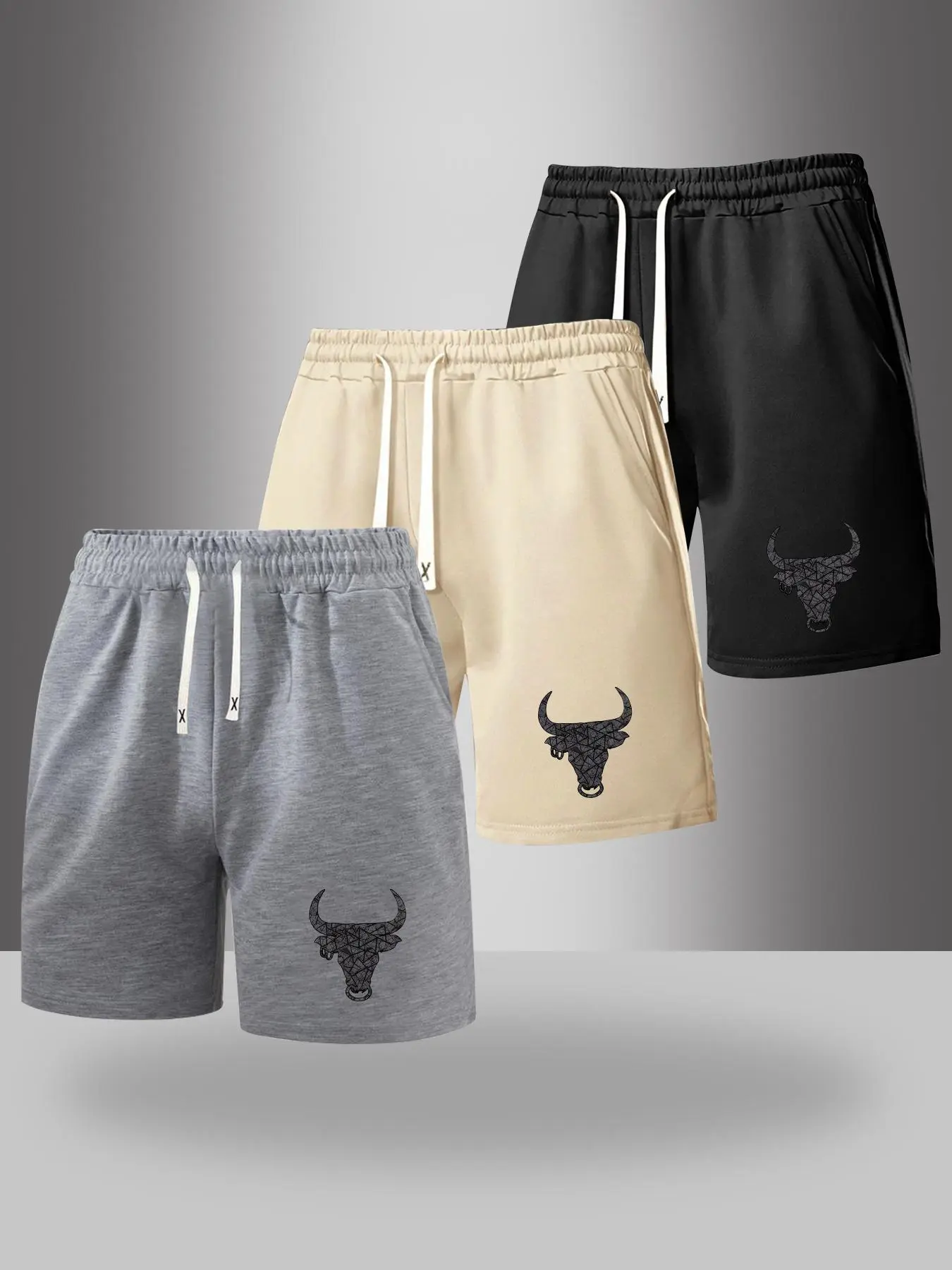 Men's Graphic Print Drawstring Waist Logo Impact Bodega Shorts, Casual Comfy Breathable Baggy Shorts for Summer, Breathable Printed Shorts, Men's Bottoms for Daily Wear, Casual Fashionable Shorts, Trendy Short